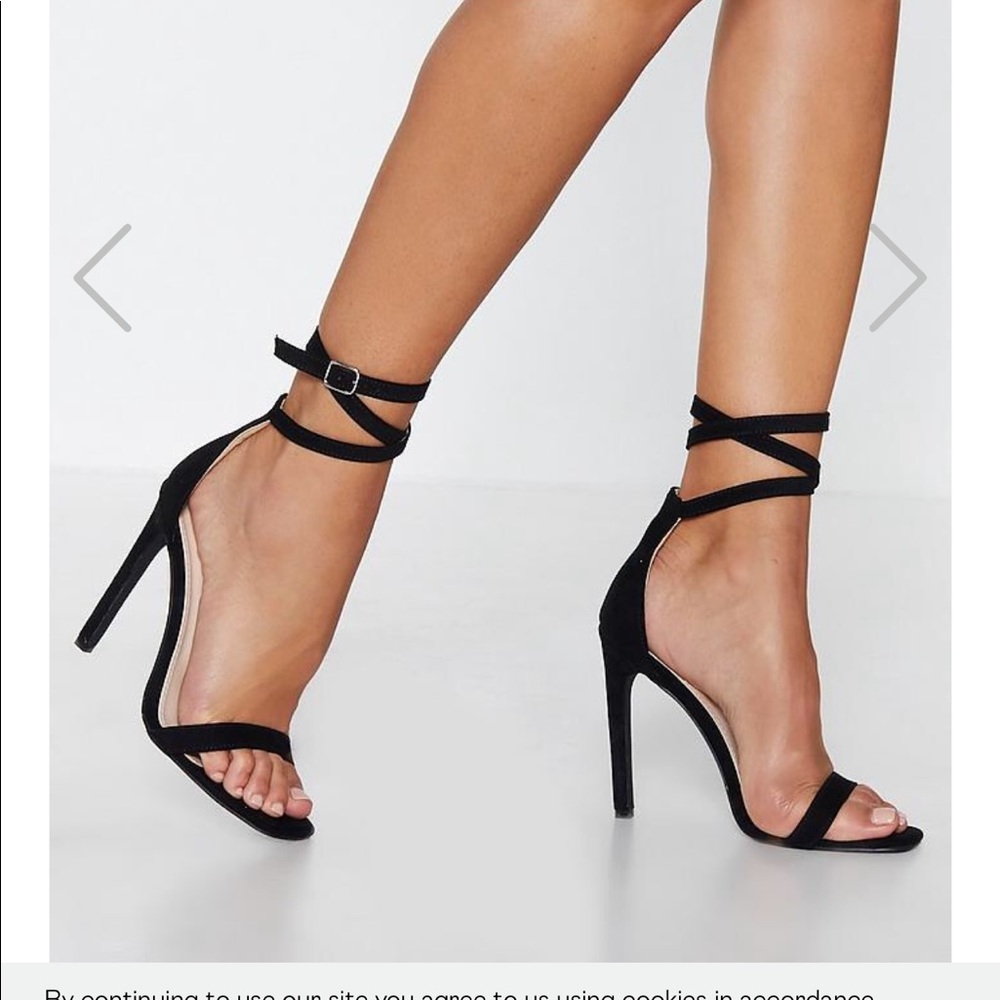 Nasty gal black wrap around heel